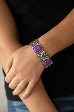 Open Door Jewelry - Colorful Coronation - Purple Bracelet - Paparazzi Accessories