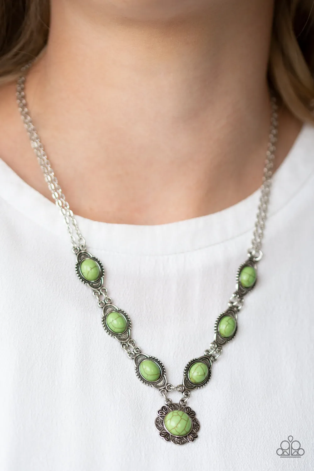 Open Door Jewelry - Desert Dreamin - Green Necklace - Paparazzi Accessories