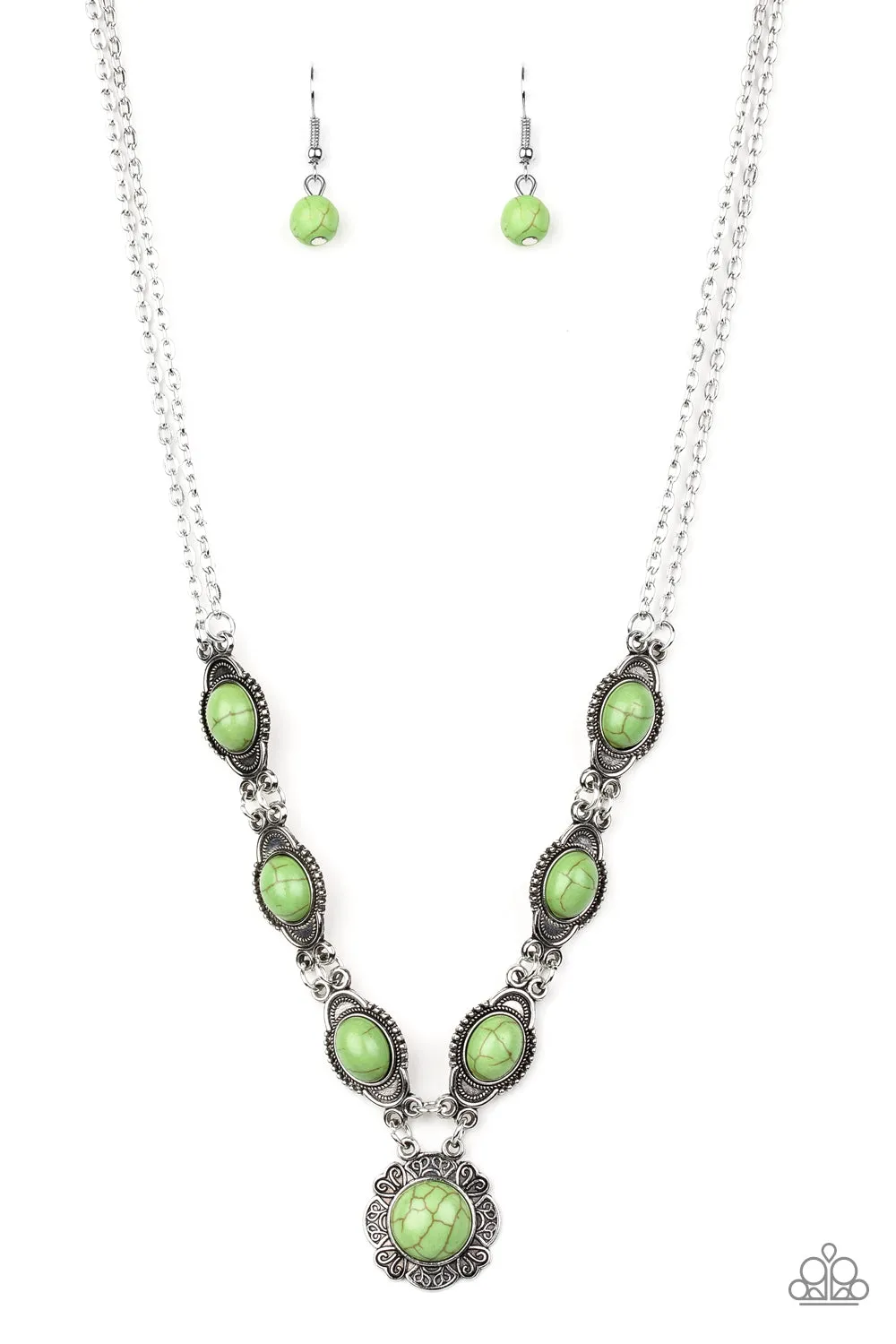 Open Door Jewelry - Desert Dreamin - Green Necklace - Paparazzi Accessories