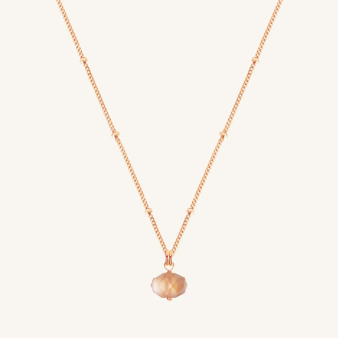 Opulent Orange Moonstone Necklace - Stone of Hope