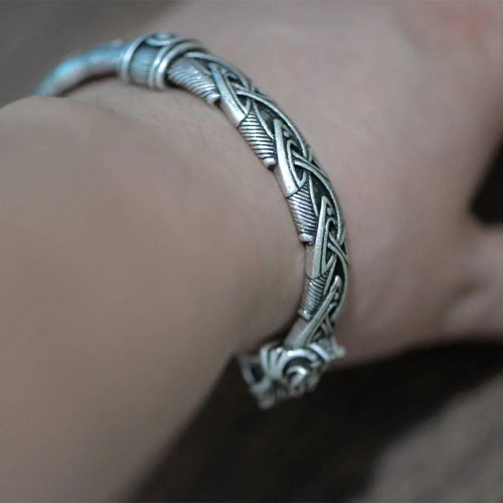 Ornamental Celtic Wolf Torc Bracelet