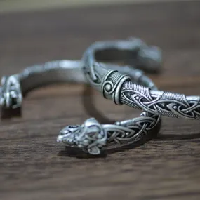 Ornamental Celtic Wolf Torc Bracelet