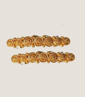 Padumna Gold Filigree Tambourine Bridal Hair Barrette