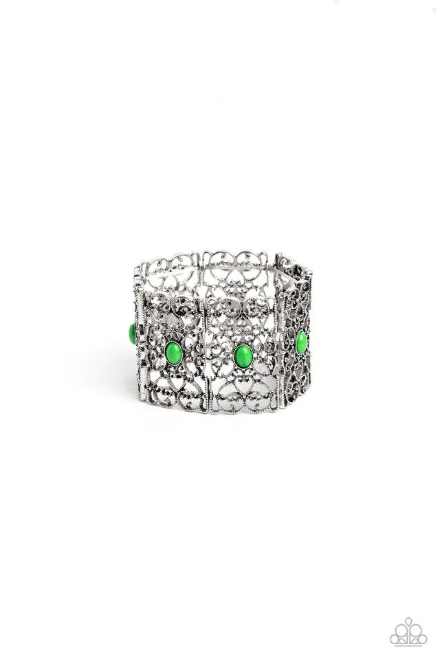 Paparazzi Bracelet ~ Fairest Filigree - Green