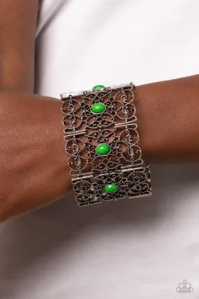 Paparazzi Bracelet ~ Fairest Filigree - Green