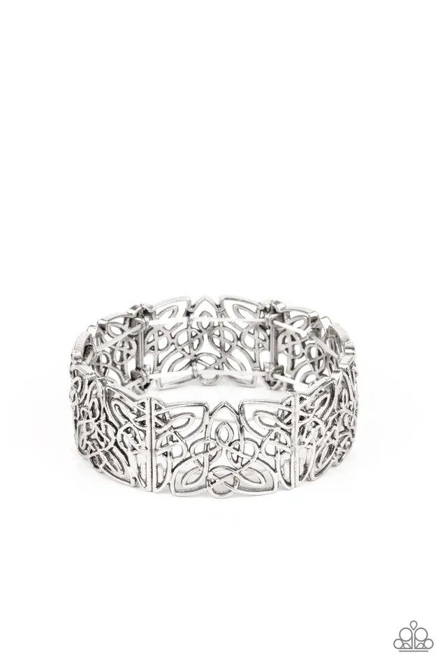 Paparazzi Bracelet ~ Namaste Gardens - Silver