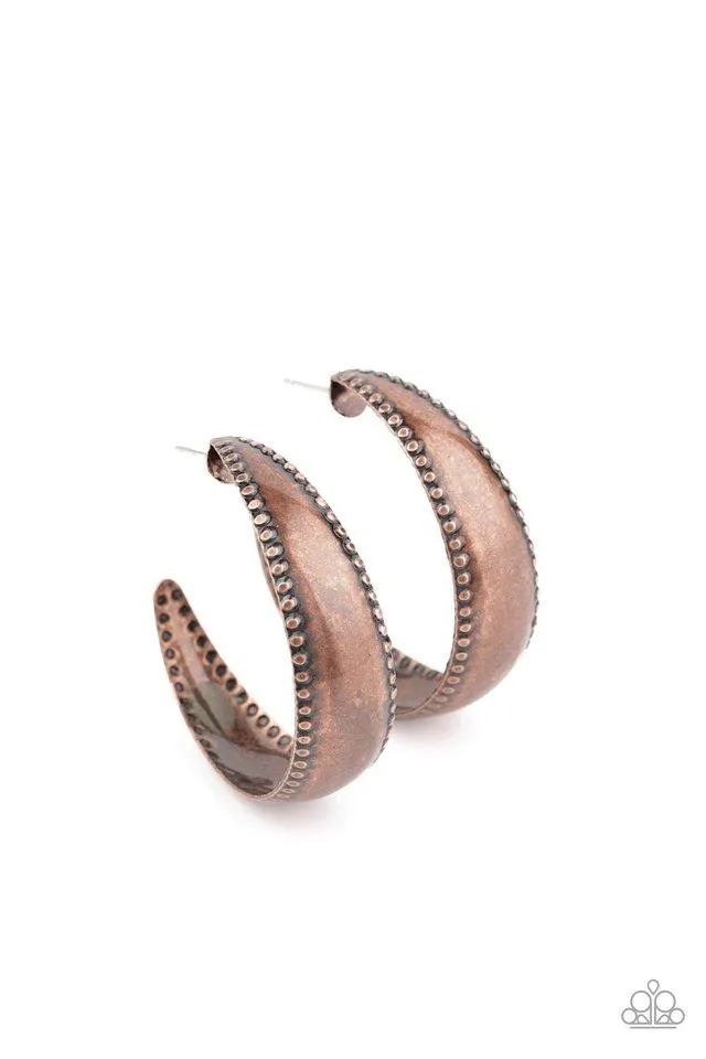 Paparazzi Burnished Benevolence Earrings Copper