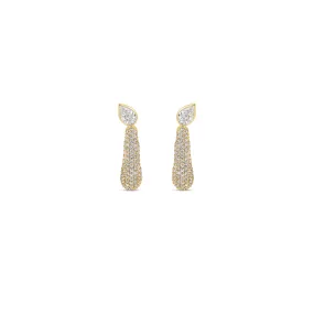 Pavé Pear Demi Hoop Earrings