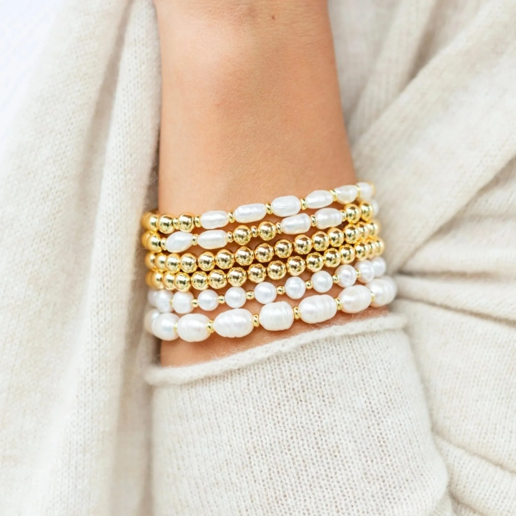 Pearl and Bead Stretch Bracelet