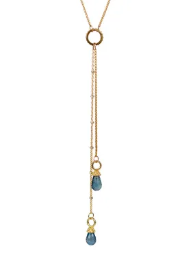 Portia Blue Topaz Lariat Necklace