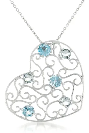 Provence Blue Topaz Heart Last Pair Necklace