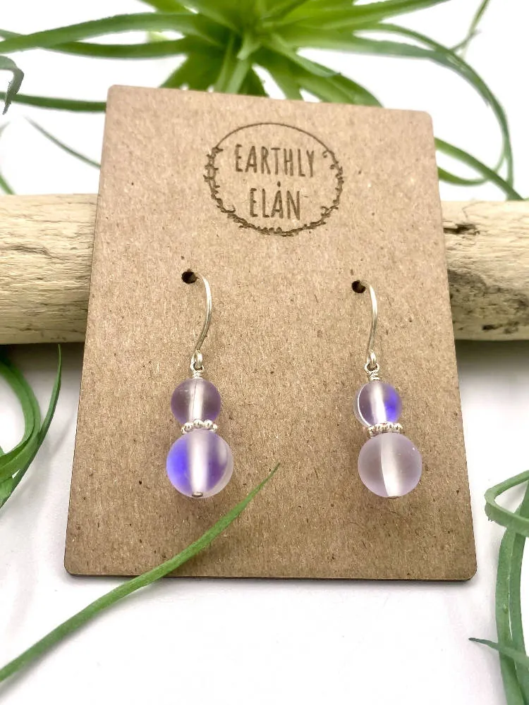 Purple Aura Quartz Earrings