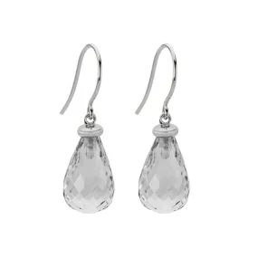 Quartz Briollette Dangle Earrings