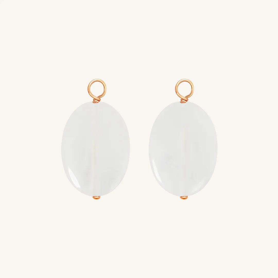 Quartz Stone Hoop Charm (Set of 2)