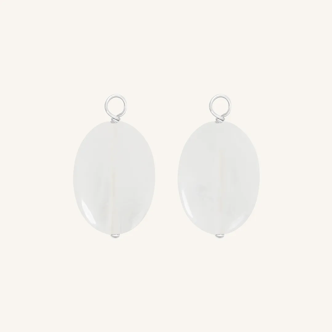 Quartz Stone Hoop Charm (Set of 2)