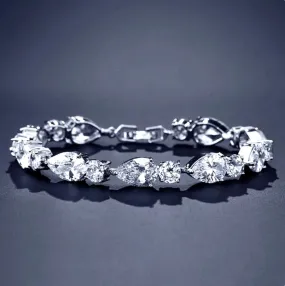 "Colette" - Cubic Zirconia Bridal Bracelet - Available in Silver, Rose Gold and Yellow Gold