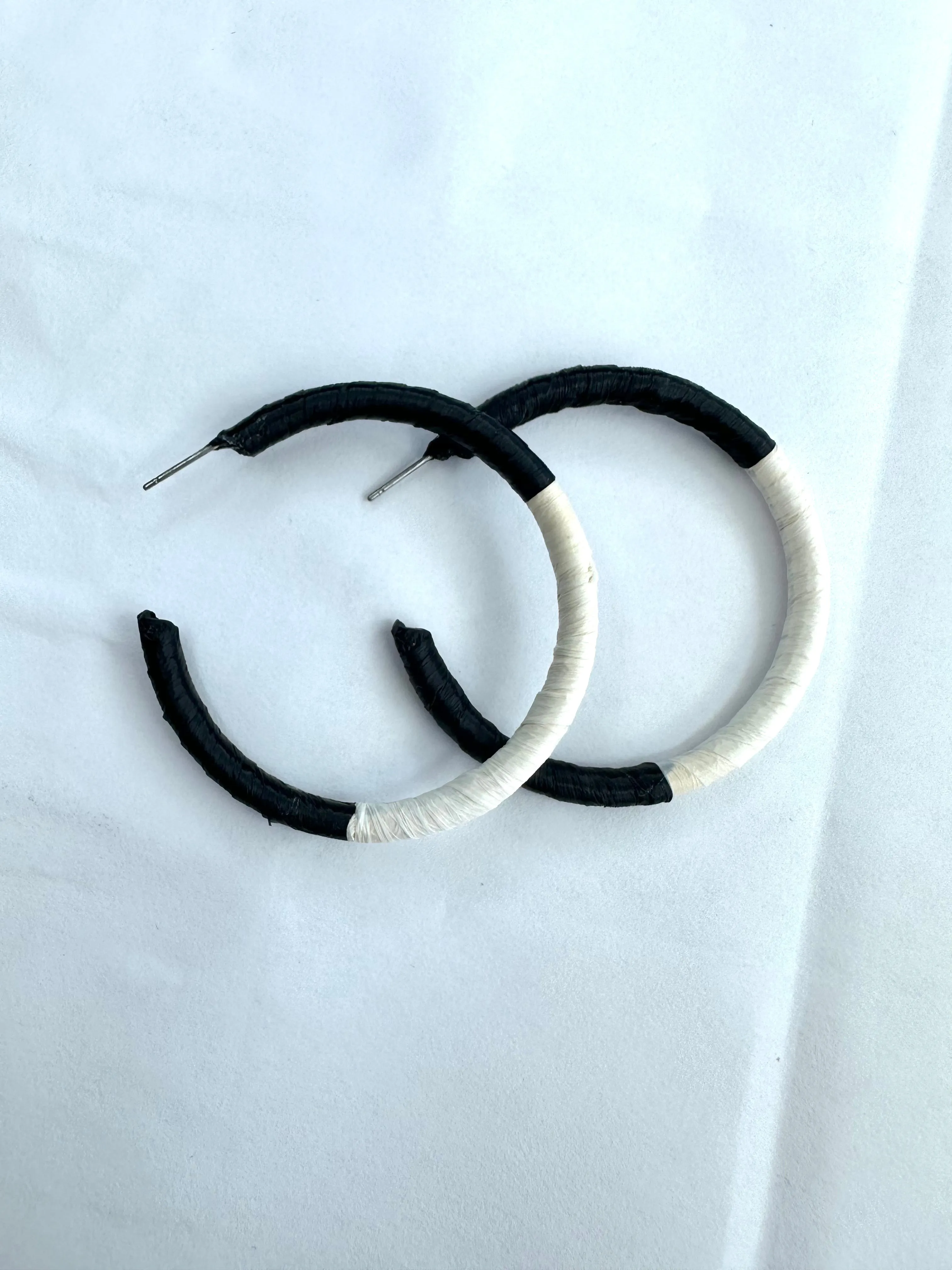 Raffia Wrap Hoop Earring