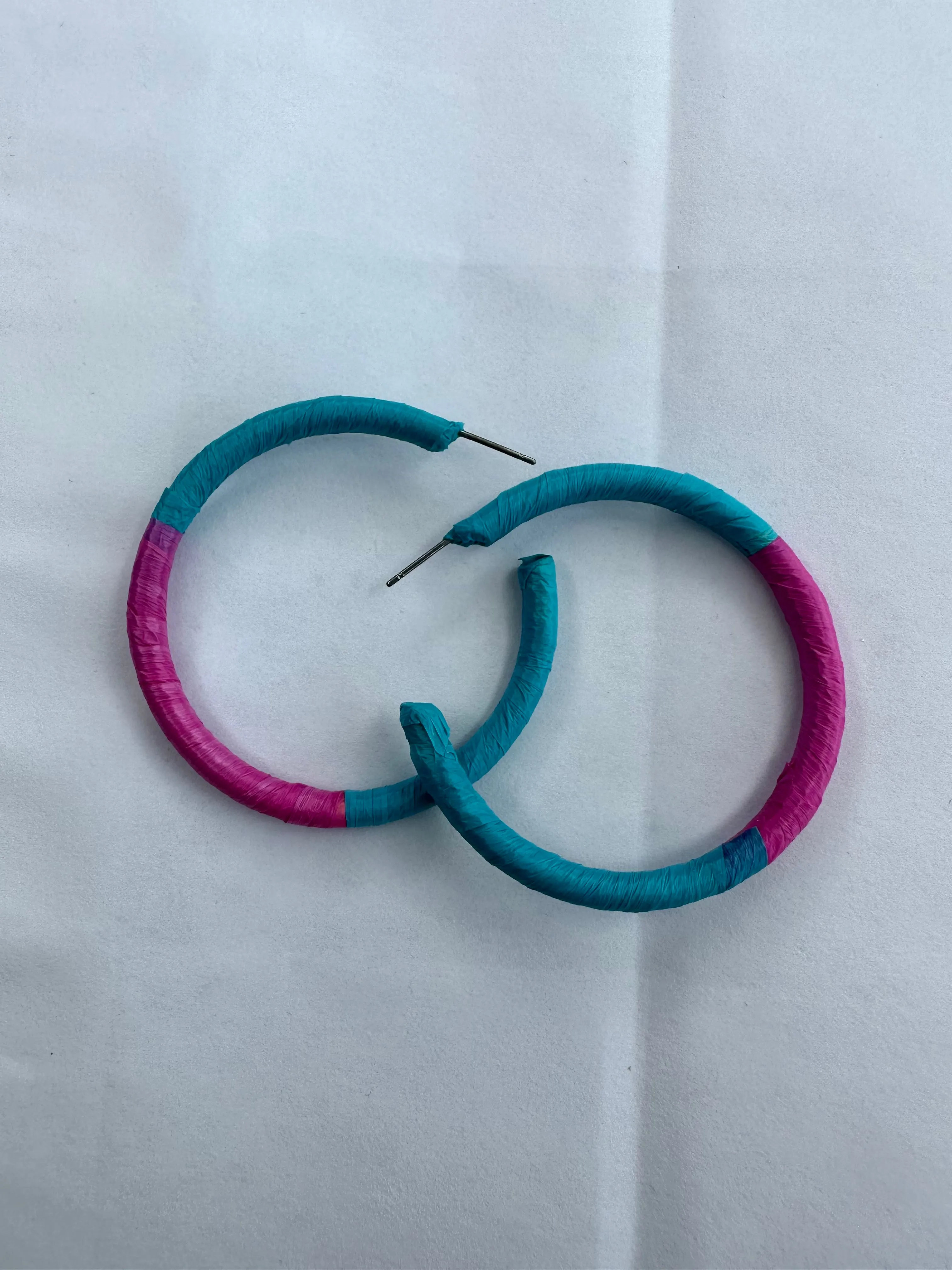 Raffia Wrap Hoop Earring