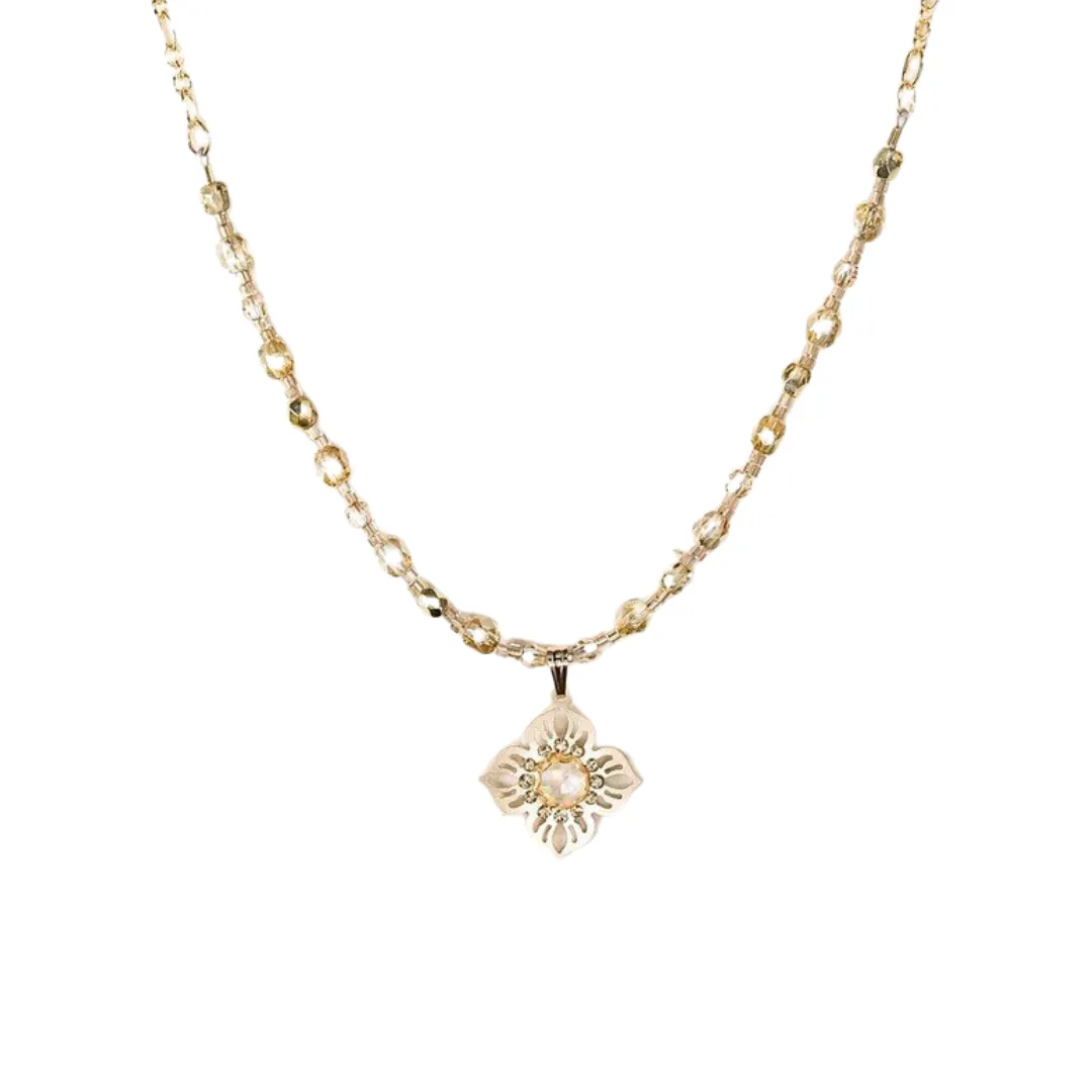 Rainbow Moonstone Bella Flora Necklace