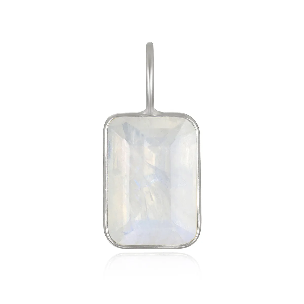 Rainbow Moonstone Emerald Cut Charm