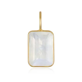 Rainbow Moonstone Emerald Cut Charm