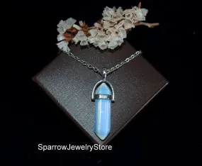 Rainbow moonstone Opalite Pointed Bullet Pendant Opalite crystal pendant Crystal pendulum pendant Personalized gift for her Christmas gift