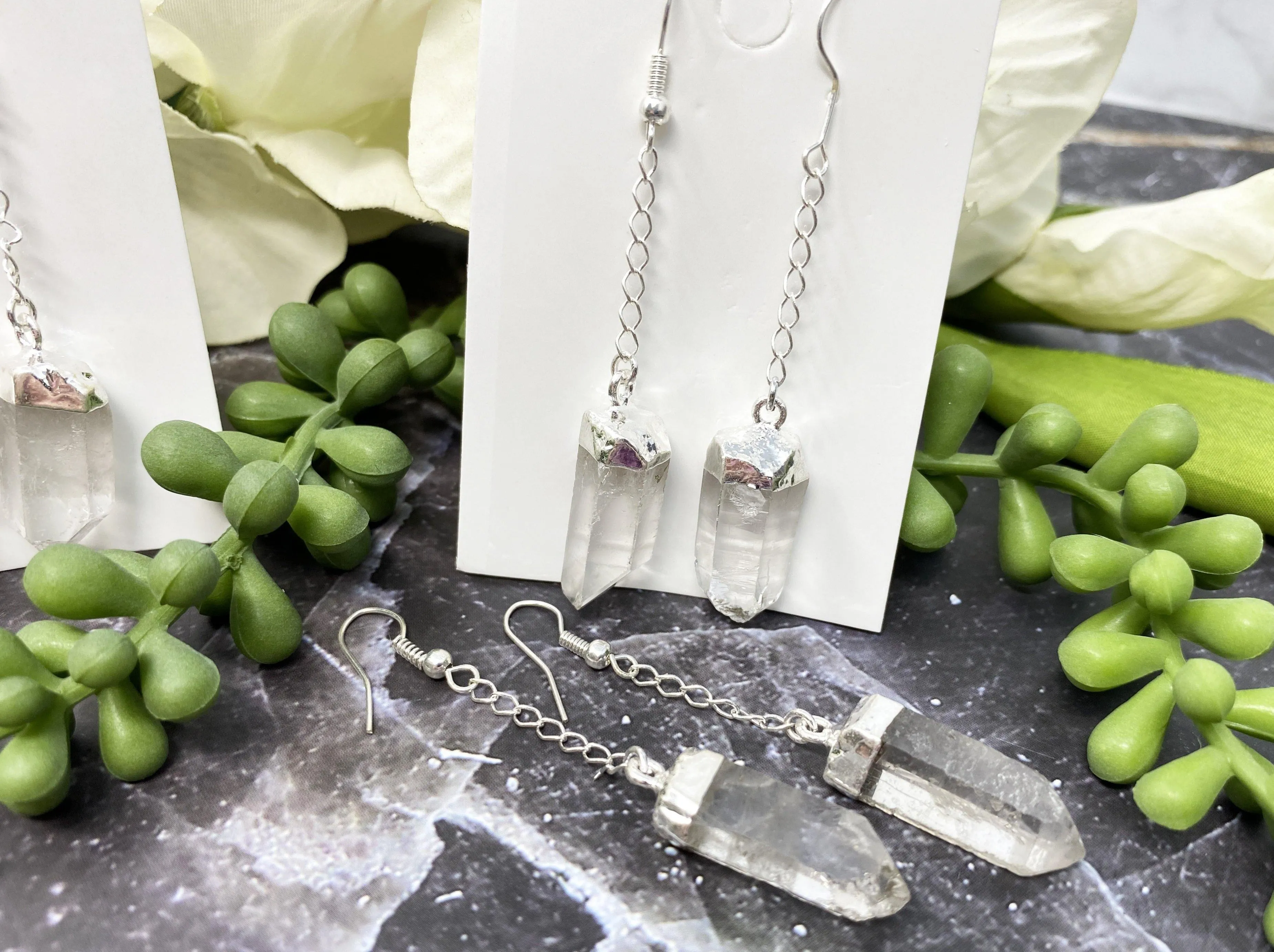 Raw Quartz Earrings