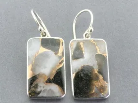 rectangle stone earrings - dalmation