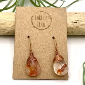 Red Quartz Briolette Earrings