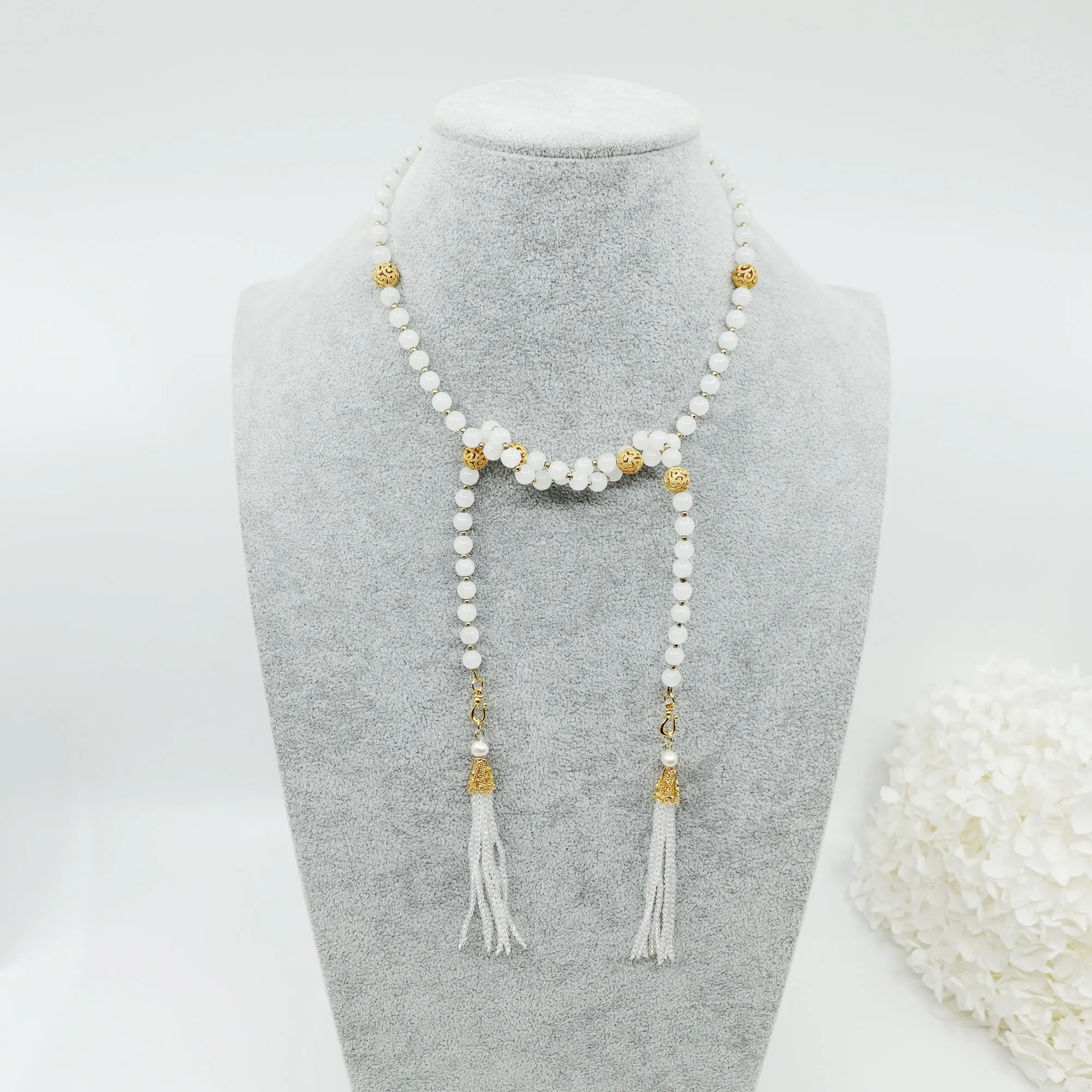 Return to Origin 6mm Moonstone Lariat Necklace Set