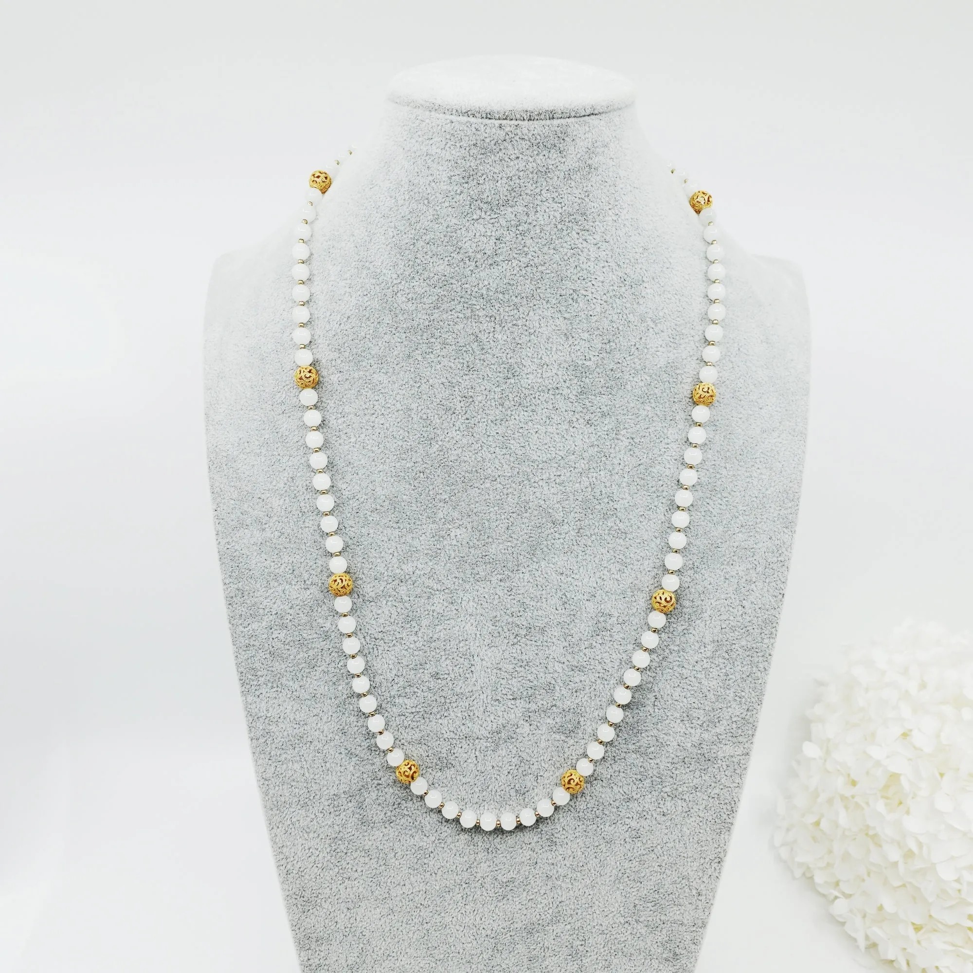 Return to Origin 6mm Moonstone Lariat Necklace Set