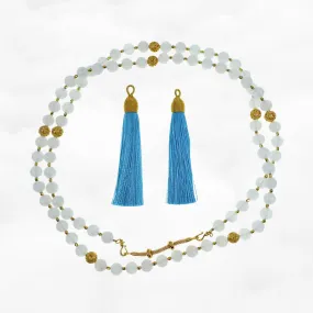 Return to Origin Beaded Moonstone Necklace with Tassels