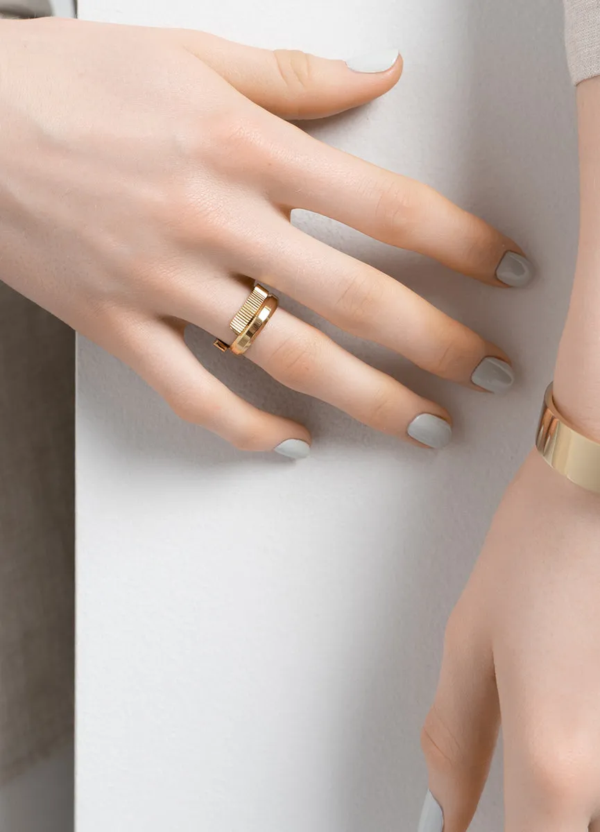 Ring | Ribbed Series | Thick | Gold