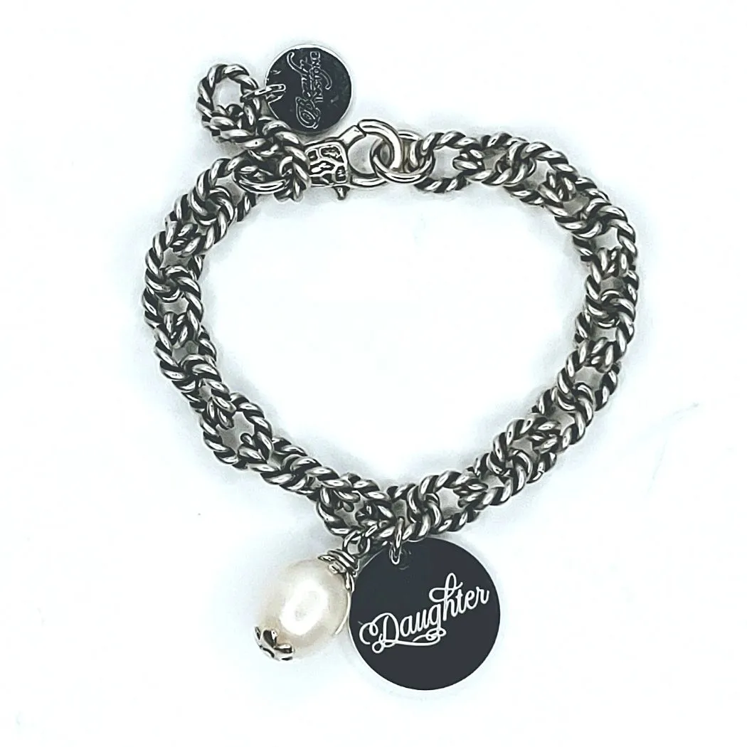 Rope Chain Bracelet With Pearl & Charm