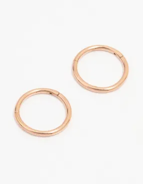 Rose Gold Plated Surgical Steel Plain Sleeper Earrings 7mm