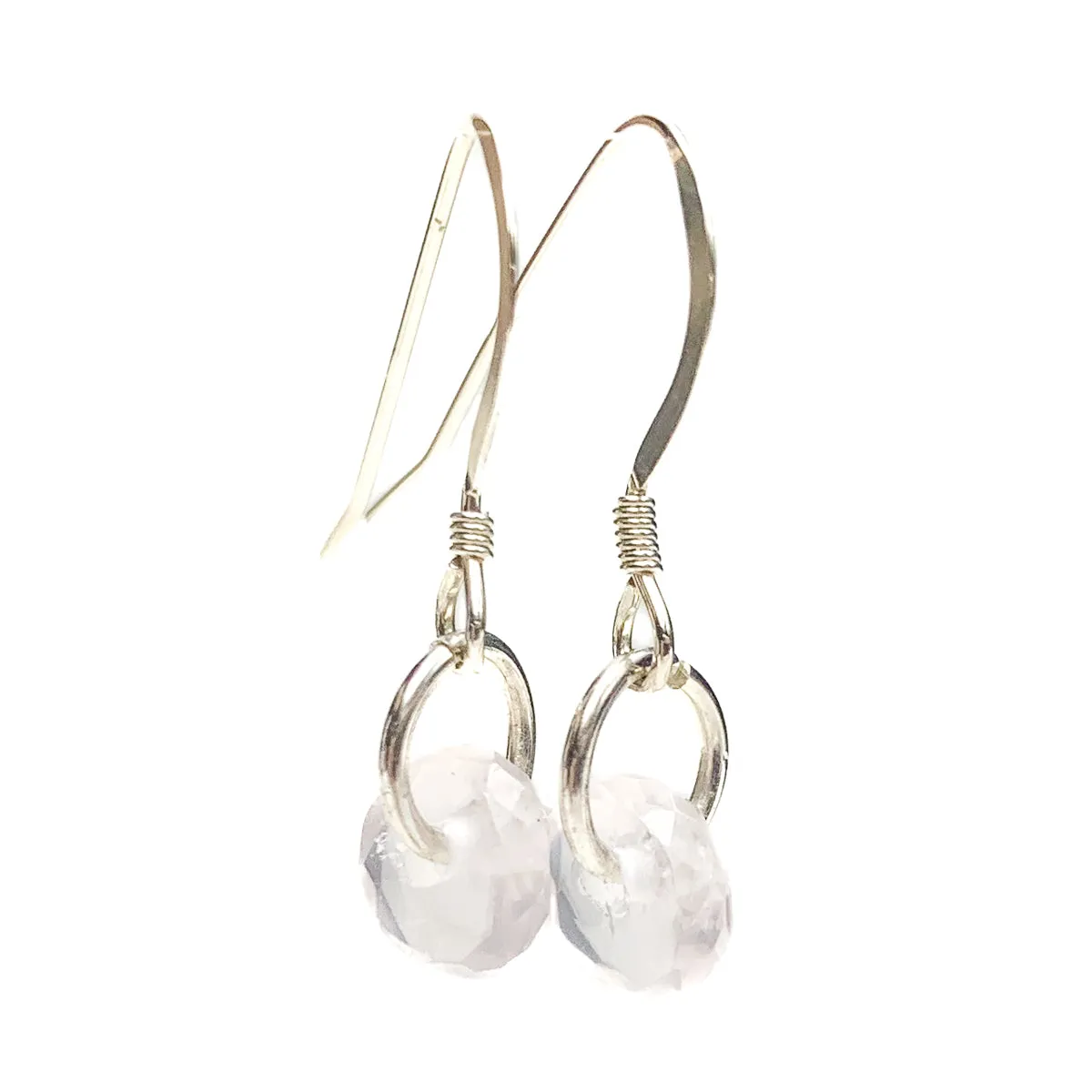 Rose Quartz Earrings With Sterling Silver French Earwires