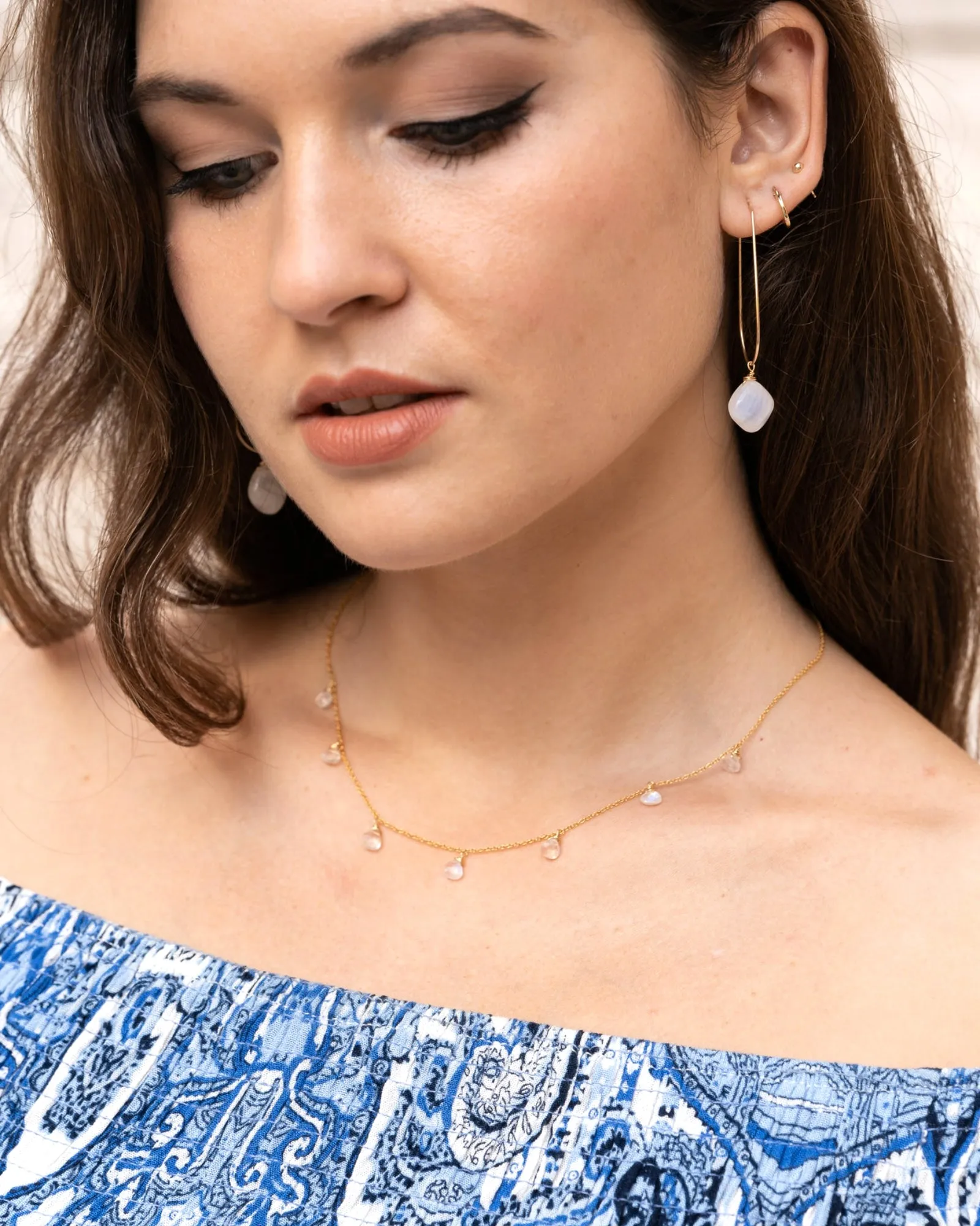 Royal Blue Moonstone Choker Necklace