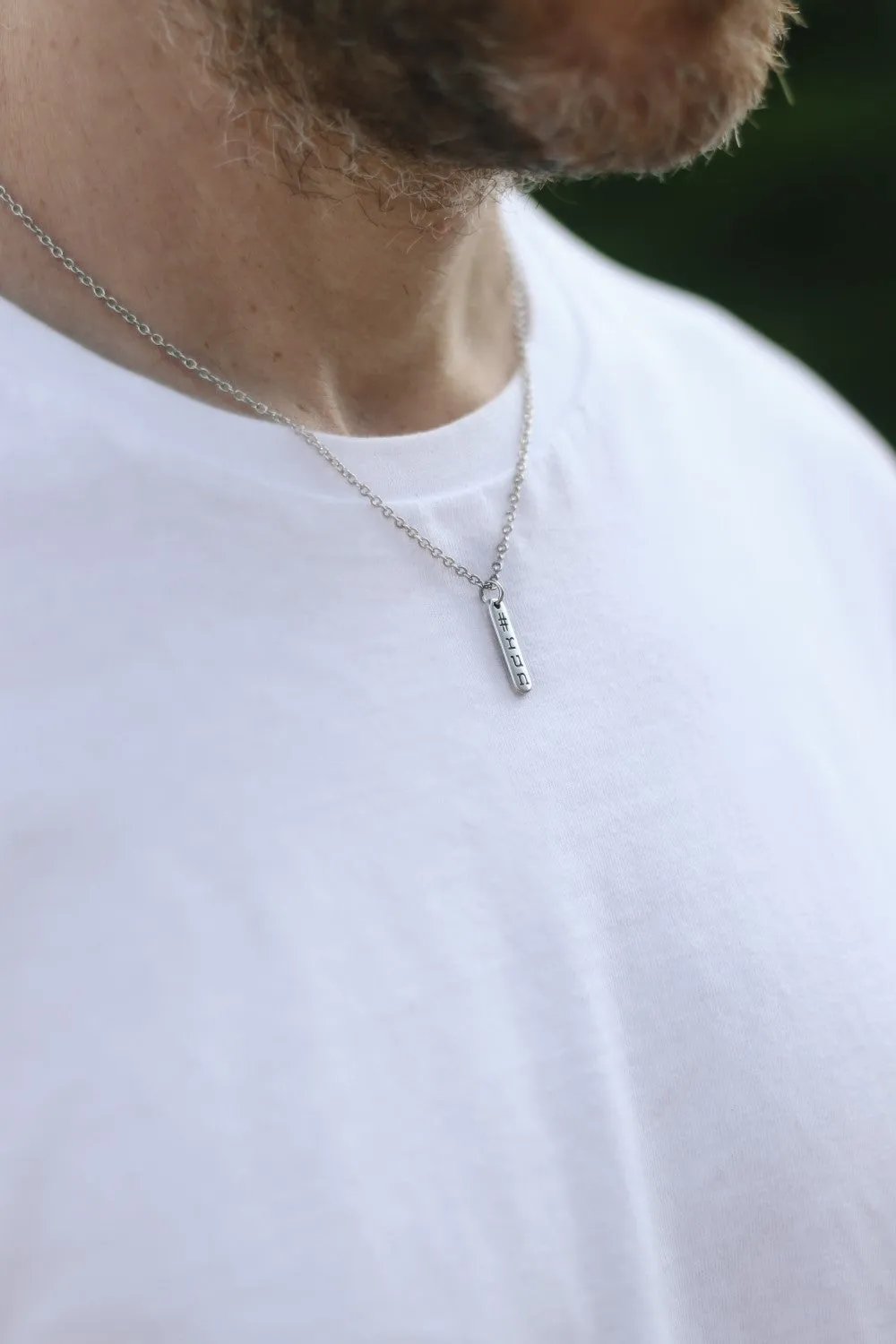 Run necklace for men, #run engraved, waterproof chain