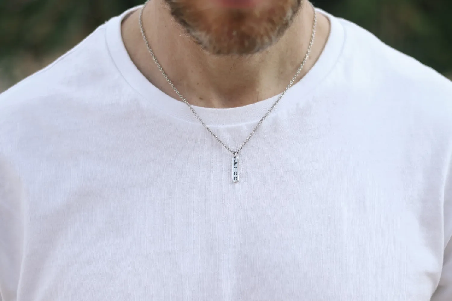 Run necklace for men, #run engraved, waterproof chain