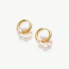 Seed Pearls Tunnel Hoop Earrings