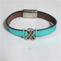 Sexual Assault Awareness Leather Bracelet