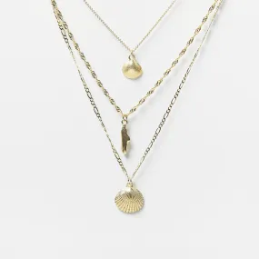 Shell Necklace Combo in Gold