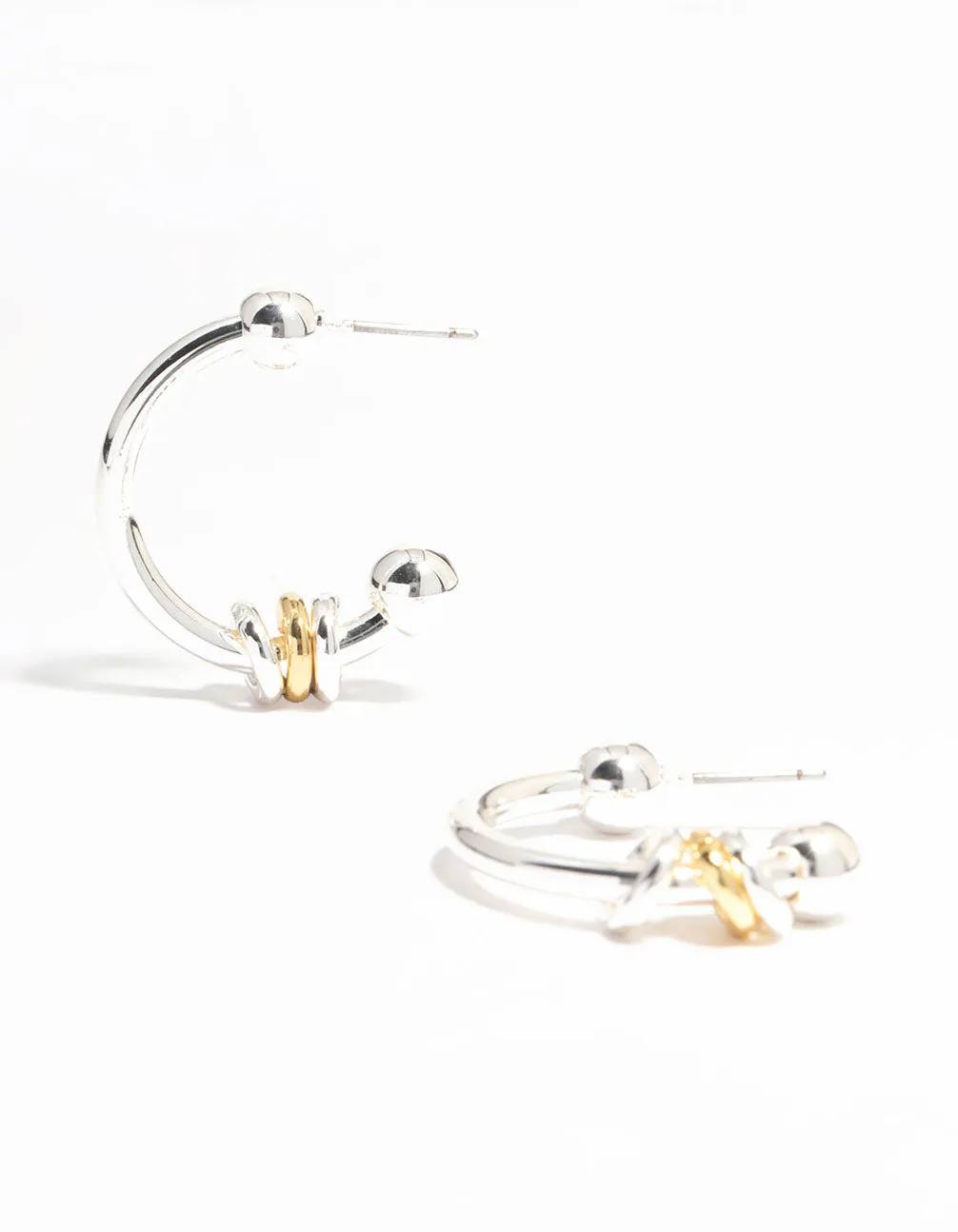 Silver & Gold Plated Ring Hoop Earrings