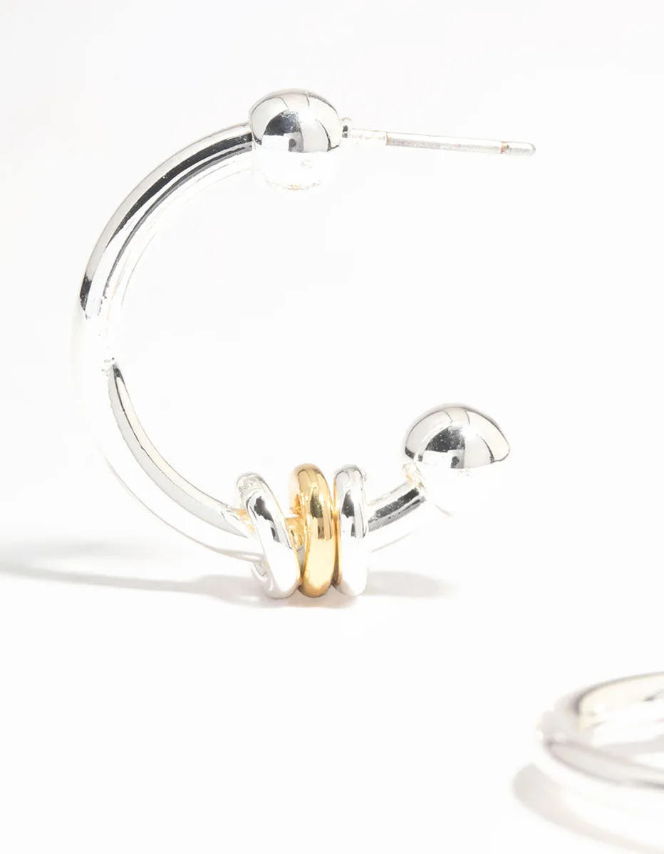 Silver & Gold Plated Ring Hoop Earrings