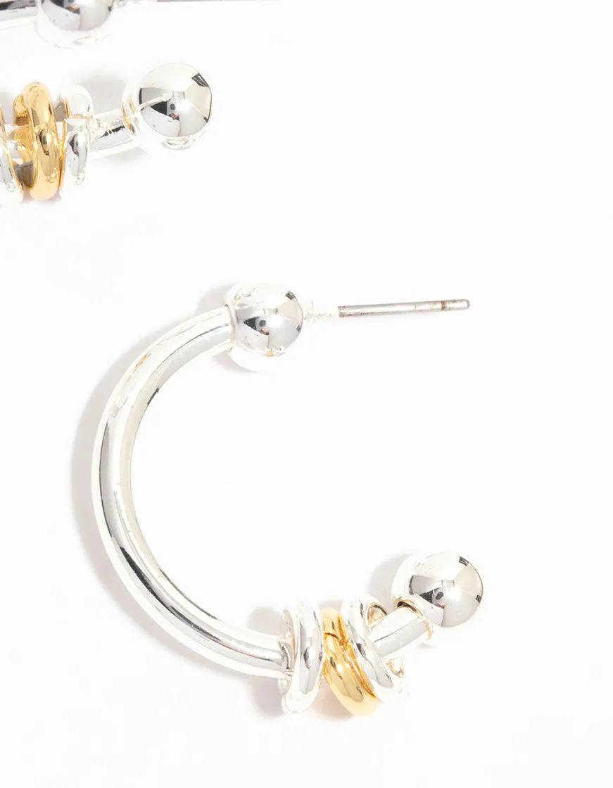 Silver & Gold Plated Ring Hoop Earrings