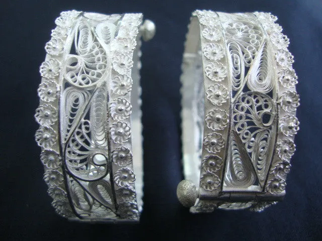 Silver Filigree Bracelet Bangles BG008a