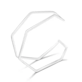 Silver Hexagon Cuff Bangle