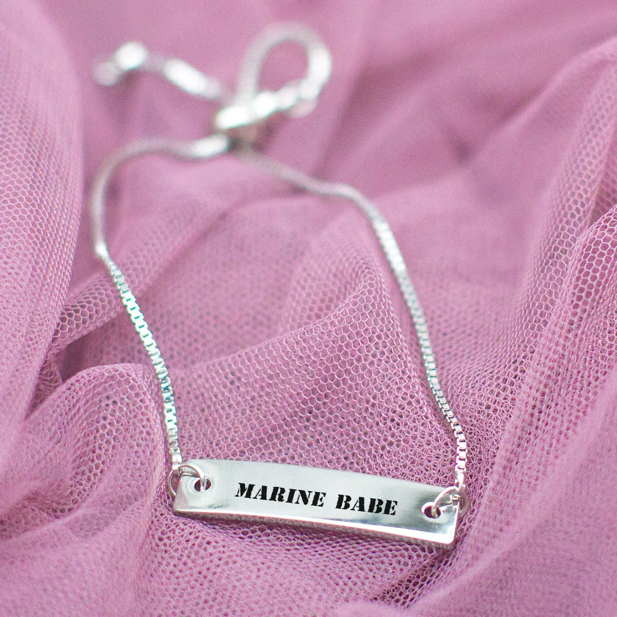 Silver Marine Babe Adjustable Bar Bracelet