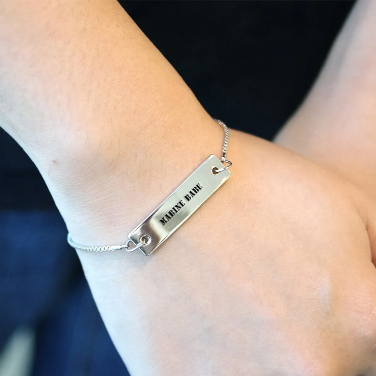 Silver Marine Babe Adjustable Bar Bracelet