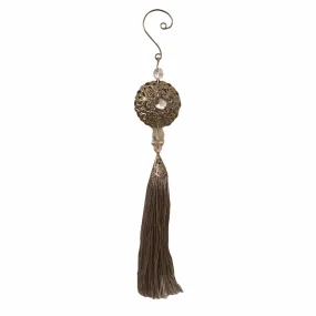 Silver Medallion Tassel Ornament